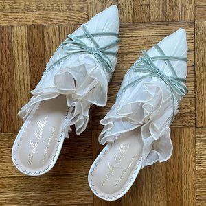 Nicola Bathie x Antonio Melani Sophia Chiffon Velvet Mules 7M